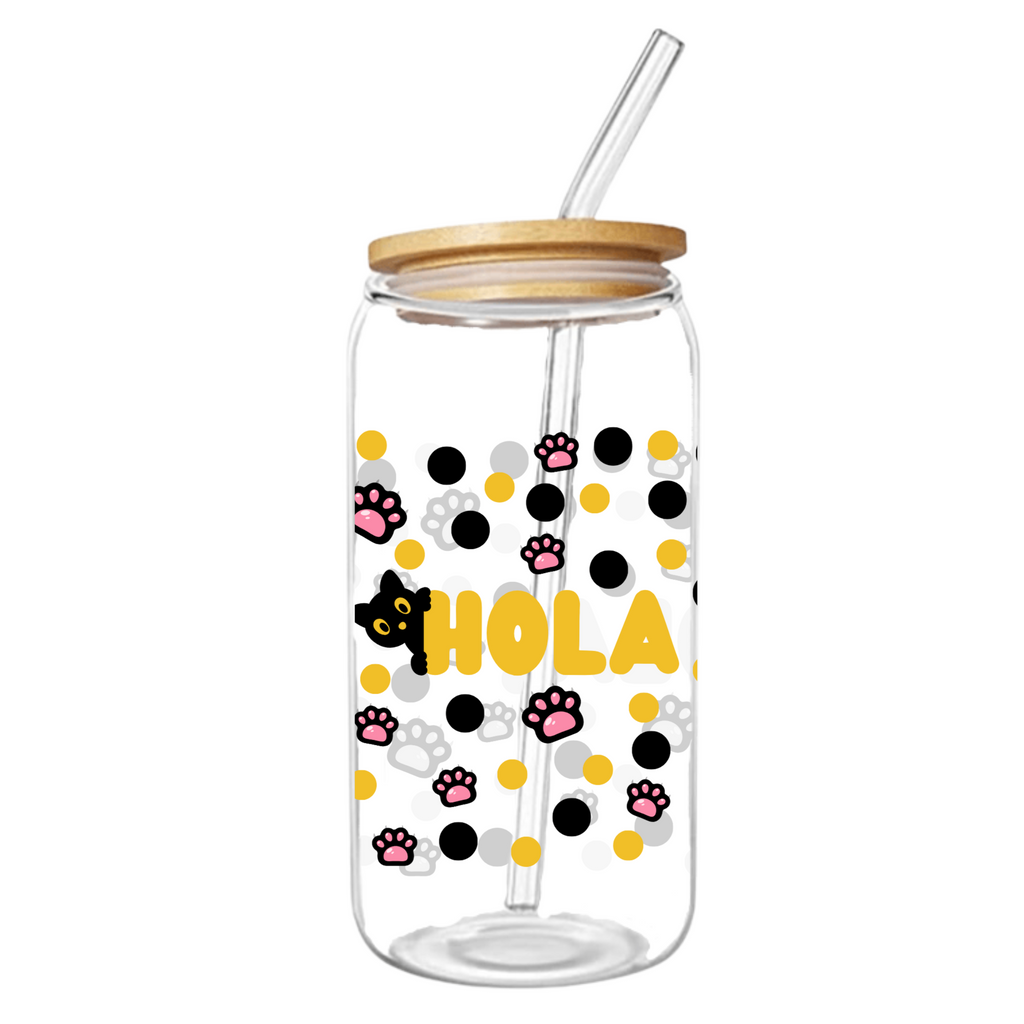 Vaso de Vidrio Hola Gato