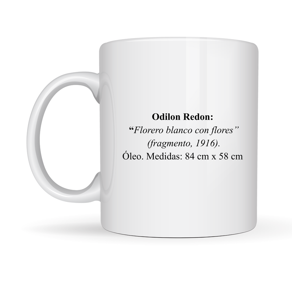 Taza Florero Blanco con Flores
