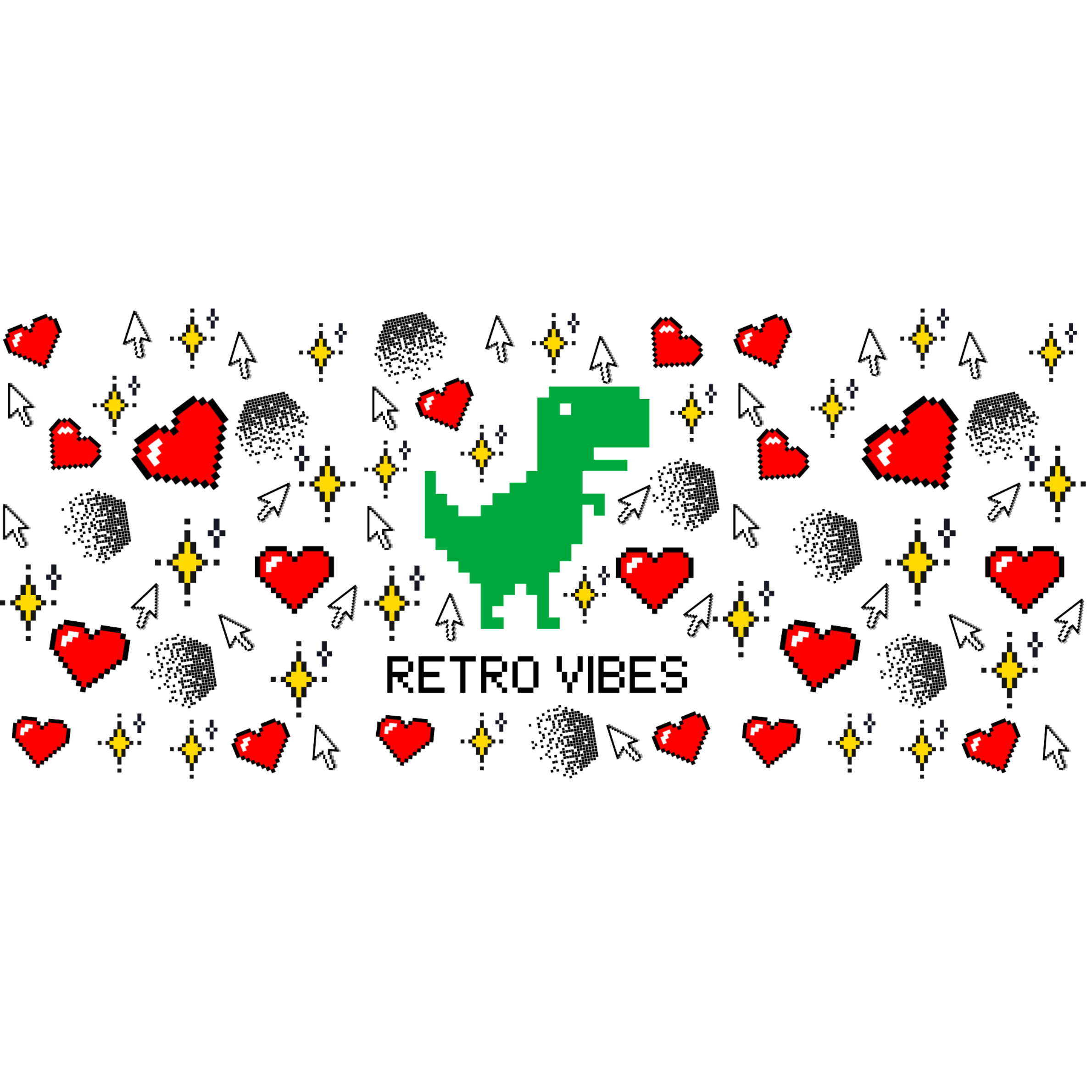 Vaso de Vidrio Dinosaurio Retro Vibes