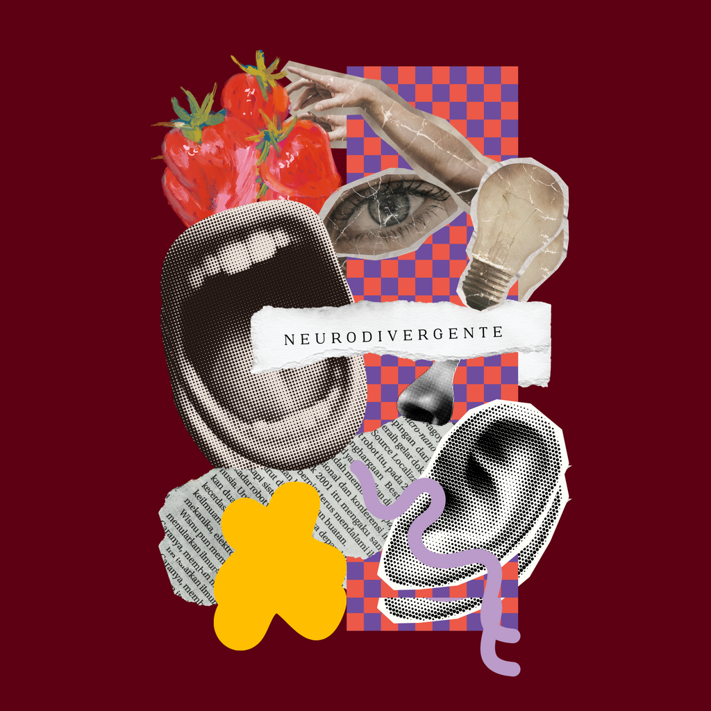 Sudadera Granate NEURODIVERGENTE Collage