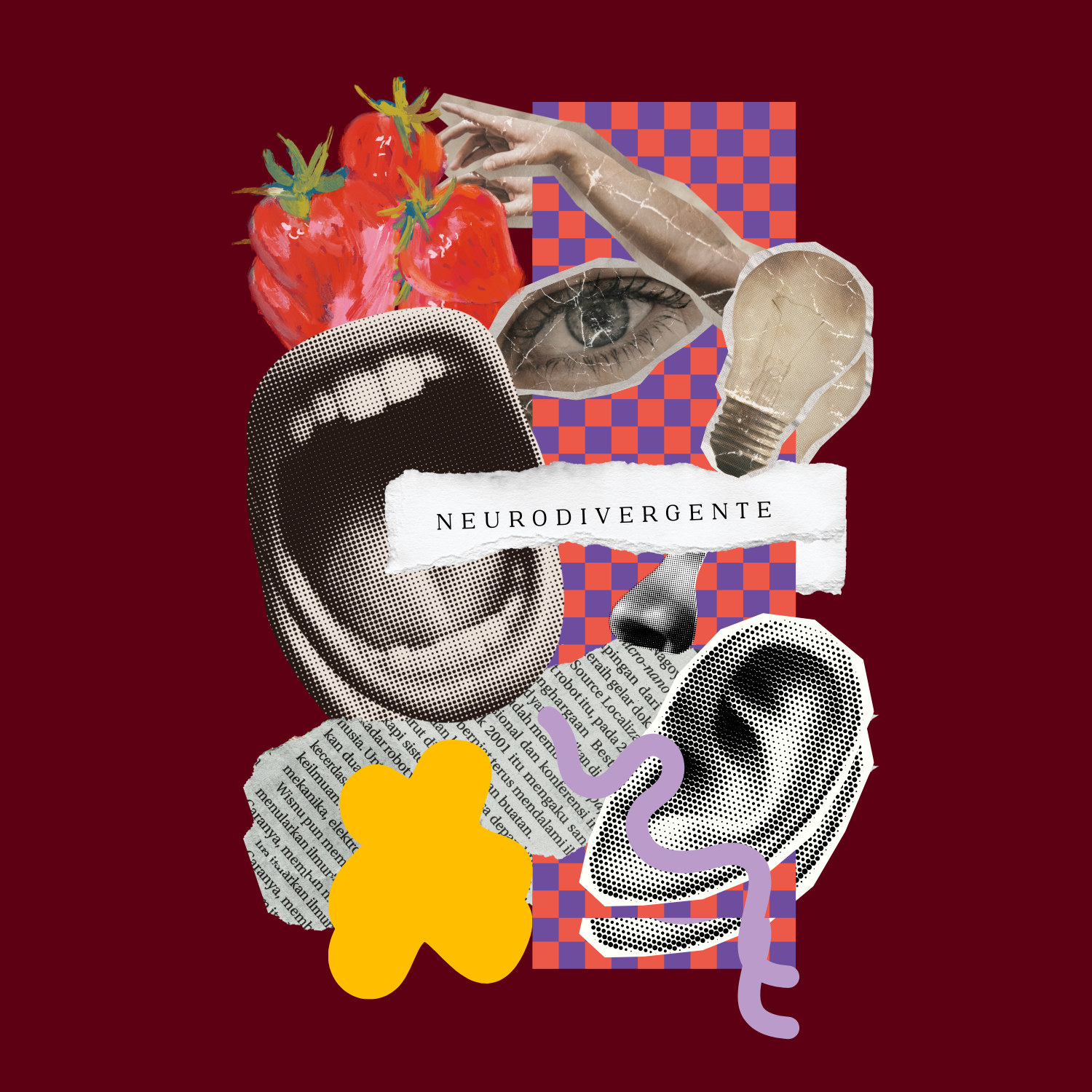 Sudadera Granate NEURODIVERGENTE Collage