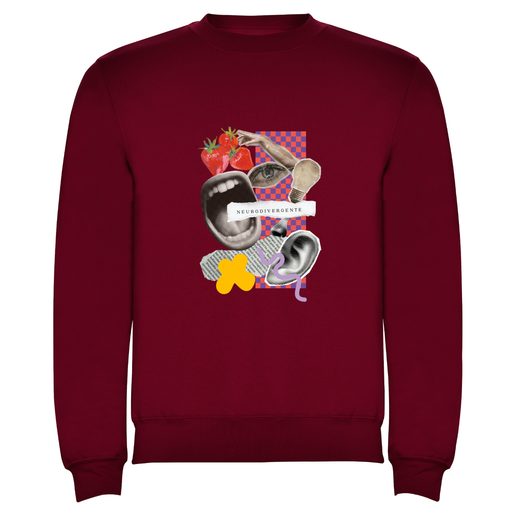 Sudadera Granate NEURODIVERGENTE Collage