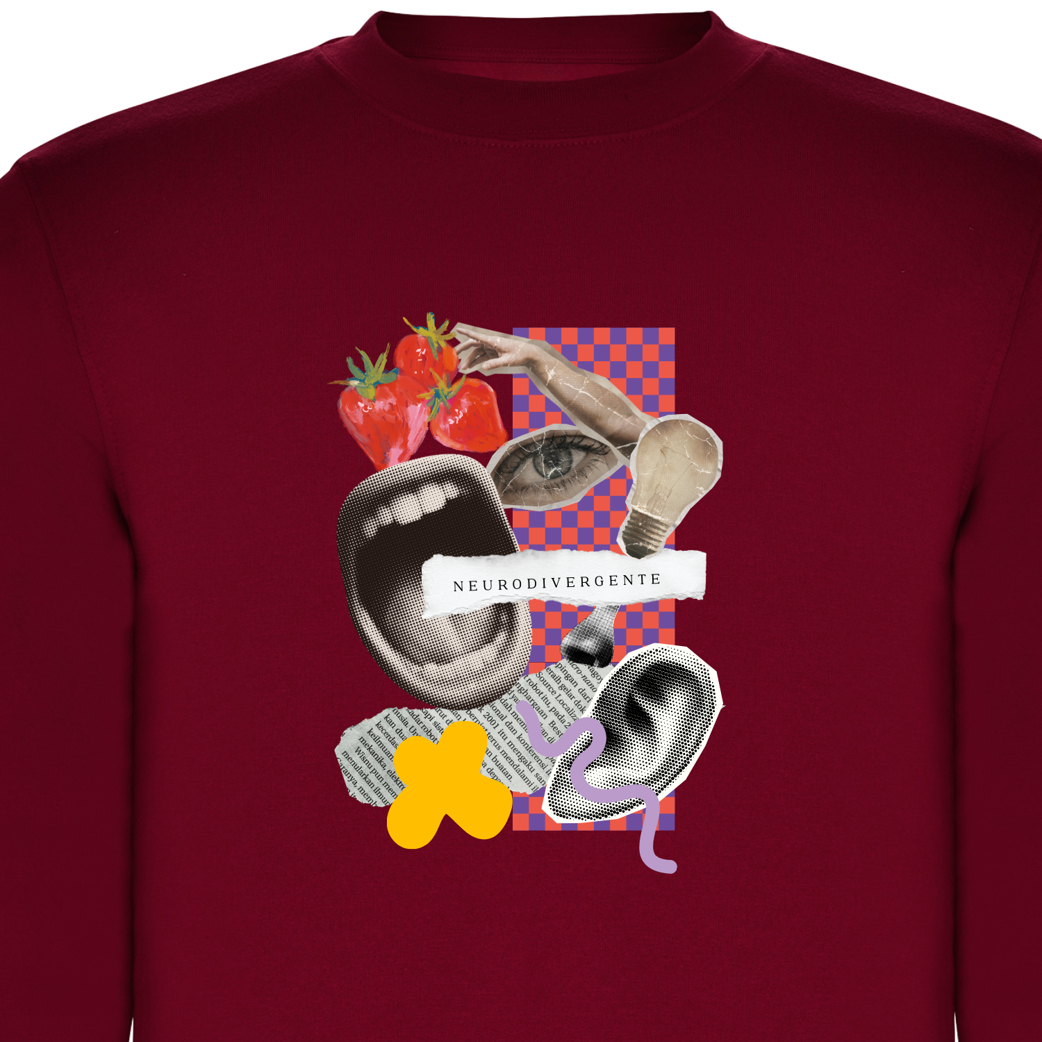 Sudadera Granate NEURODIVERGENTE Collage