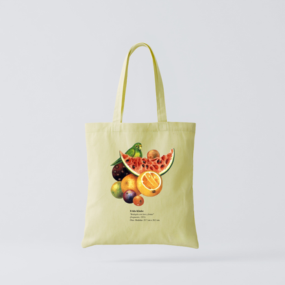 Tote Bag Bodegón con Loro y Frutas