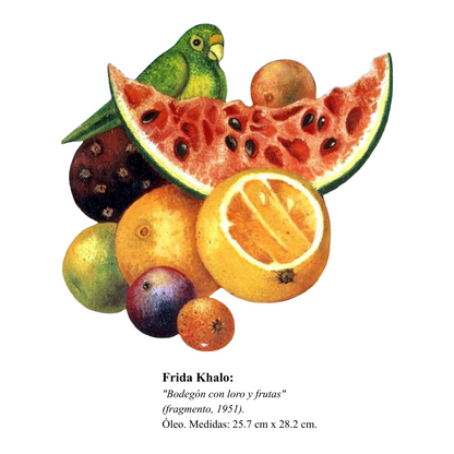 Tote Bag Bodegón con Loro y Frutas
