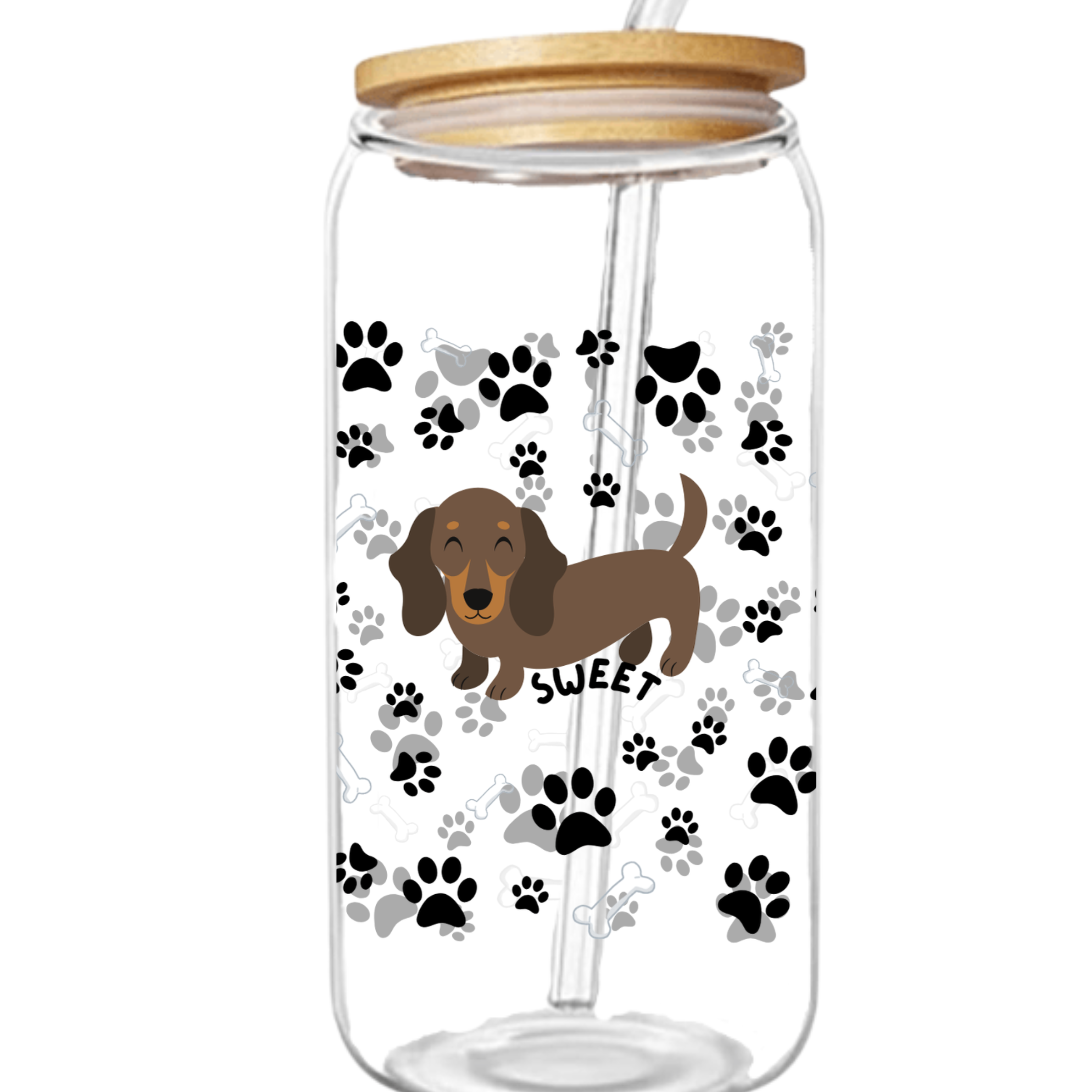 Vaso de Vidrio Dachshund Sweet