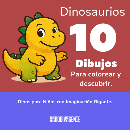 10 Dibujos de dinosaurios para colorear y descubrir