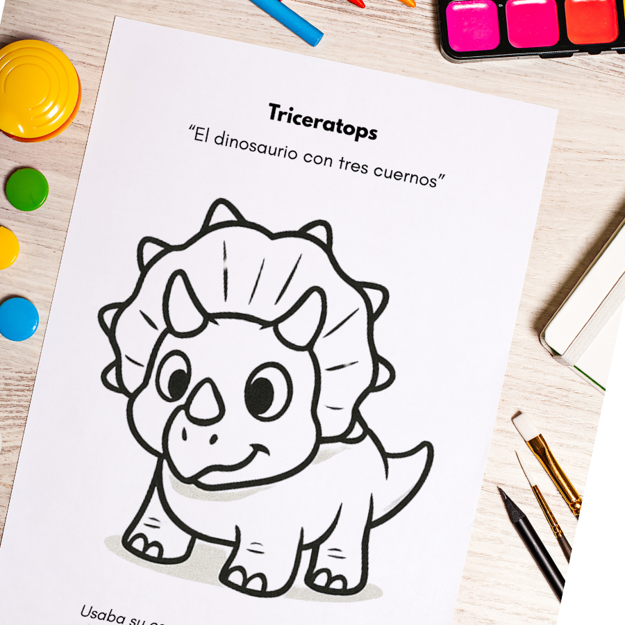10 Dibujos de dinosaurios para colorear y descubrir