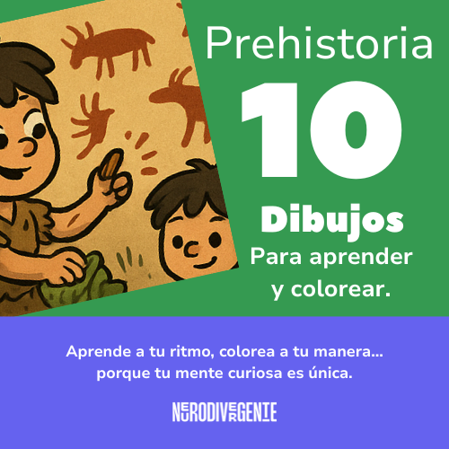 10 Dibujos de prehistoria para colorear