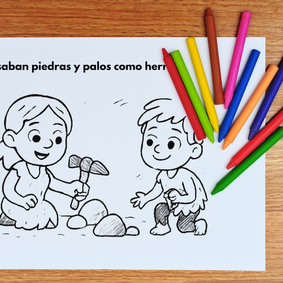 10 Dibujos de prehistoria para colorear